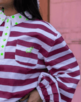 Twill Rugby Blouse | Merlot PRE - ORDER - Bombaby
