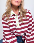 Twill Rugby Blouse | Merlot - Bombaby