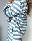 Twill Rugby Blouse | Mykonos Blue - Bombaby