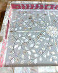 Mother of Pearl Inlay Tray | Pink & Grey - Bombaby