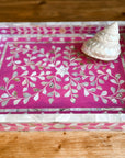 Mother of Pearl Inlay Tray | Pink - Bombaby