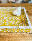 Mother of Pearl Inlay Tray | Yellow - Bombaby