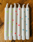 Neon Hearts | Hand Painted Candles - Bombaby