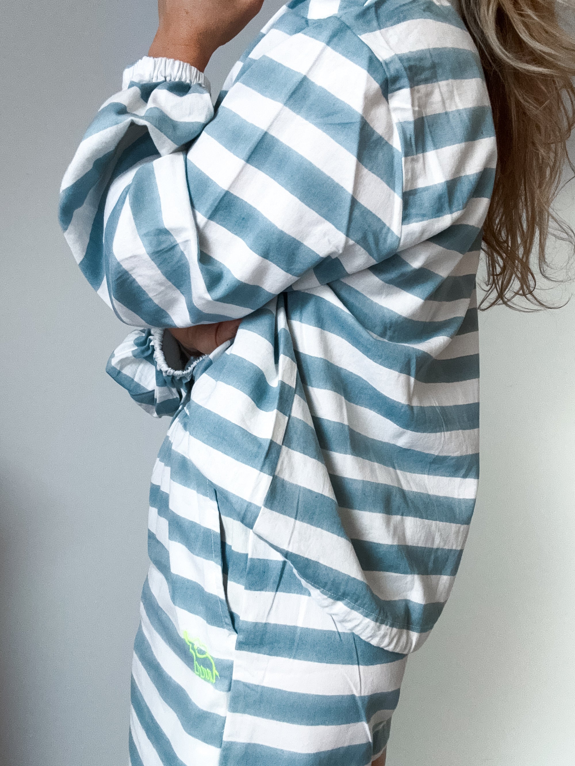 Twill Rugby Blouse | Mykonos Blue