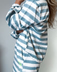Twill Rugby Blouse | Mykonos Blue