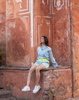 The Pop Shorts | Mykonos Blue