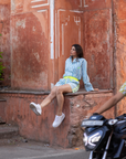 The Pop Shorts | Mykonos Blue