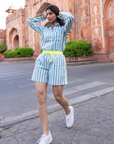 The Pop Shorts | Mykonos Blue