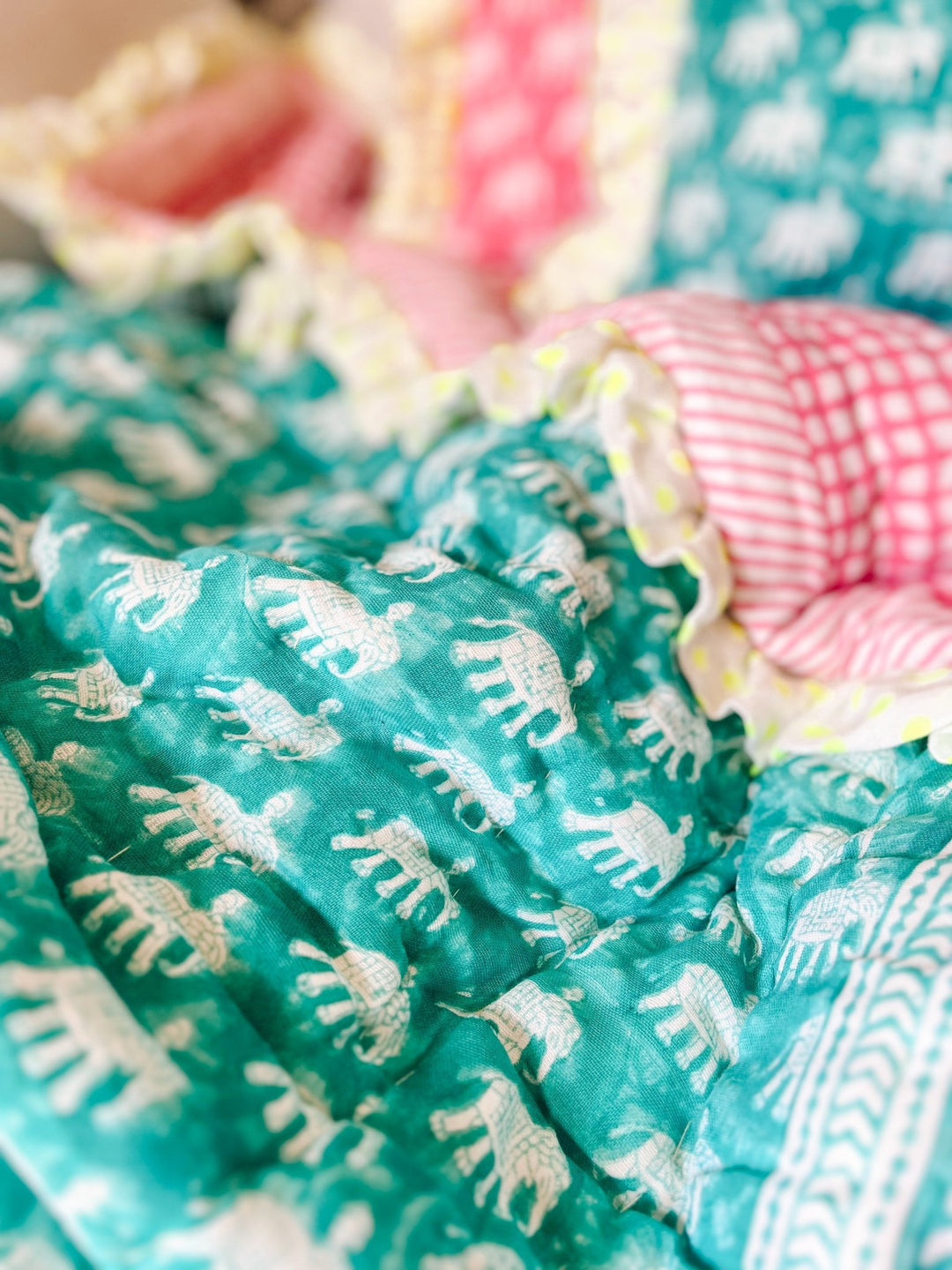 Baby Estha | Turquoise Mini Quilt - Bombaby