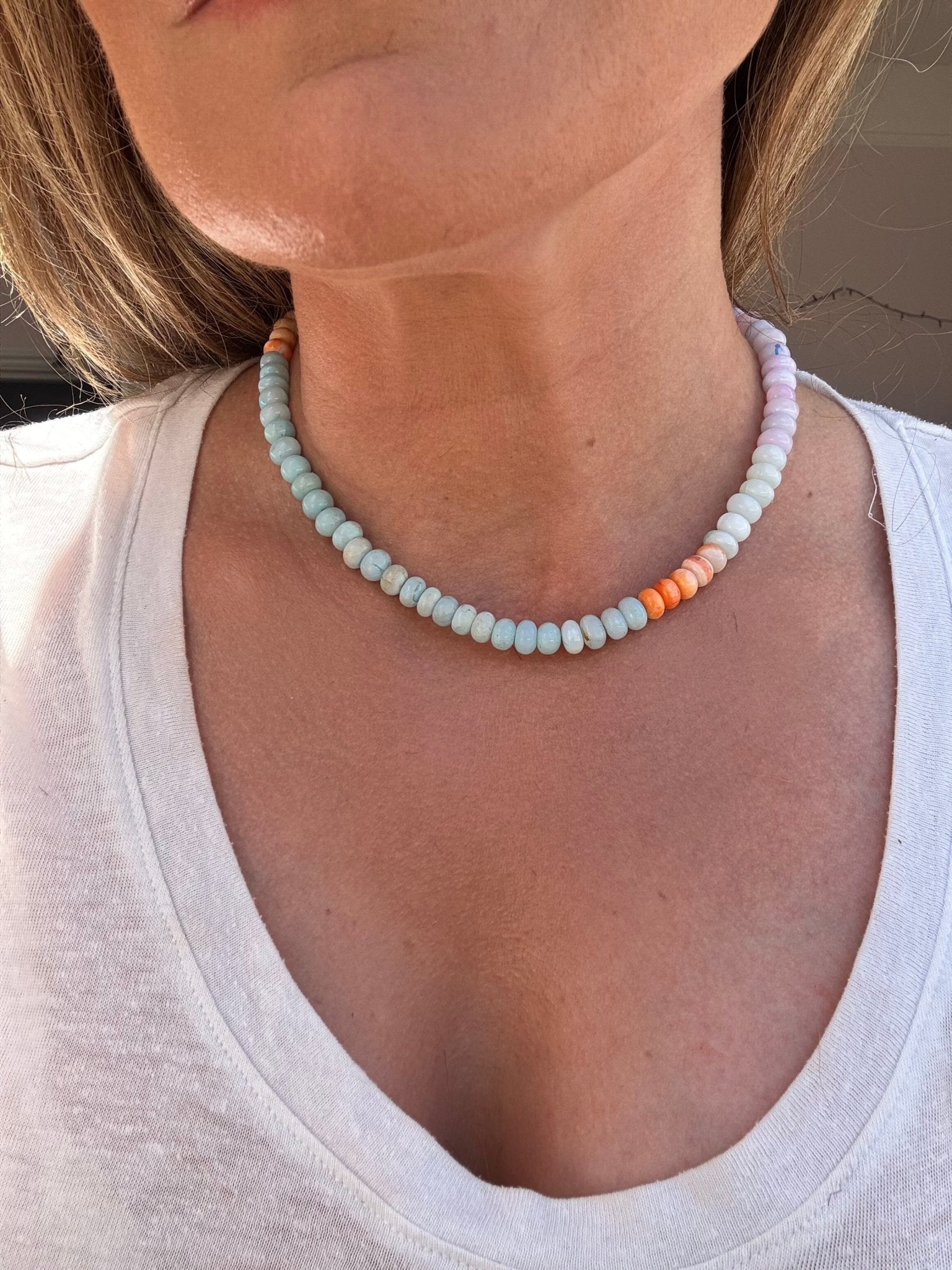 Beaded Opal Necklace | Piña Colada - Bombaby