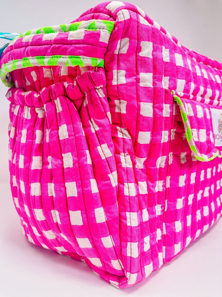 Bestie Bag | Neon Pink Check - Bombaby