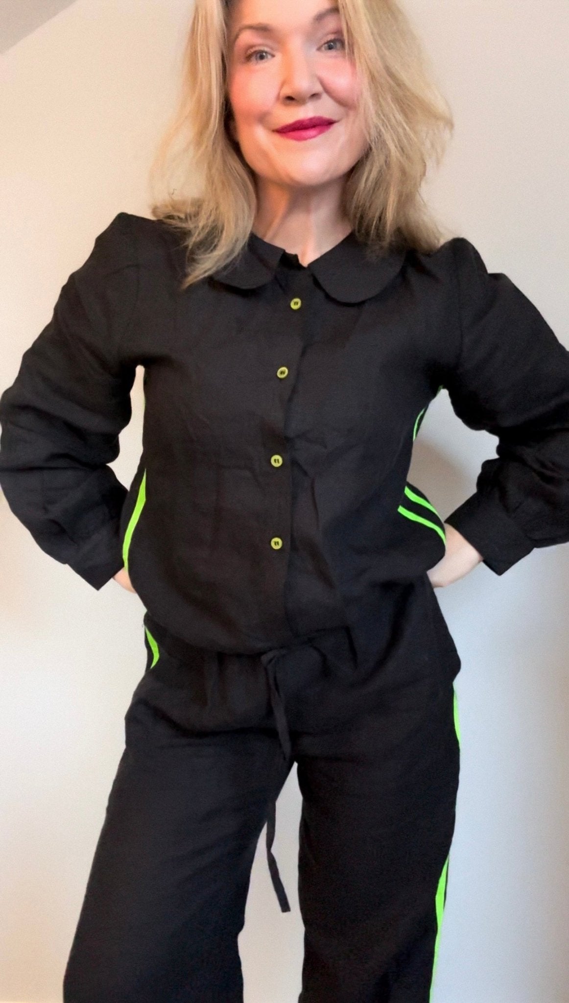 Black Disco Blouse | Organic Linen - Bombaby