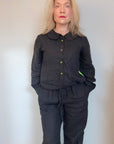 Black Disco Blouse | Organic Linen - Bombaby
