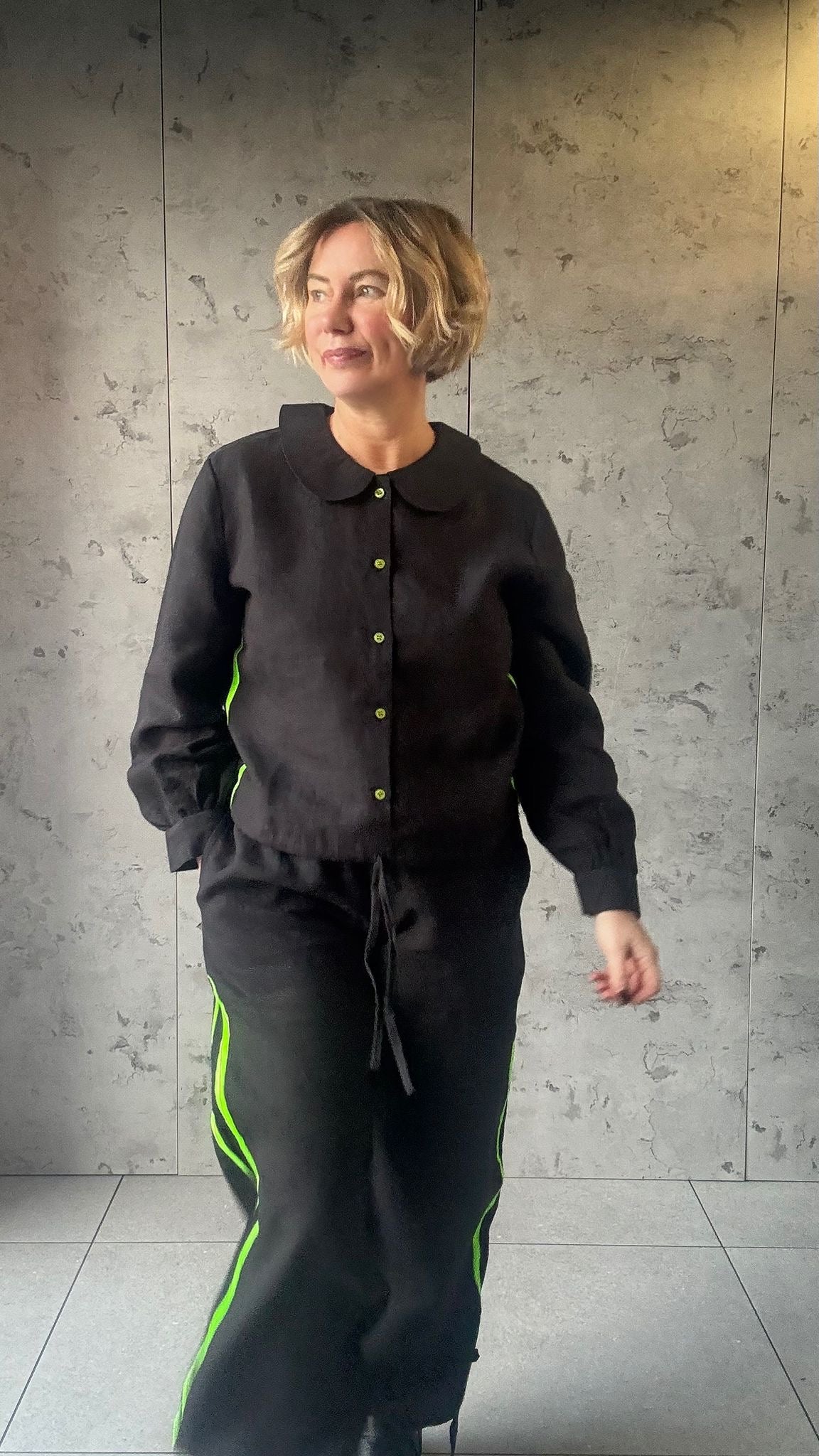 Black Disco Blouse | Organic Linen - Bombaby