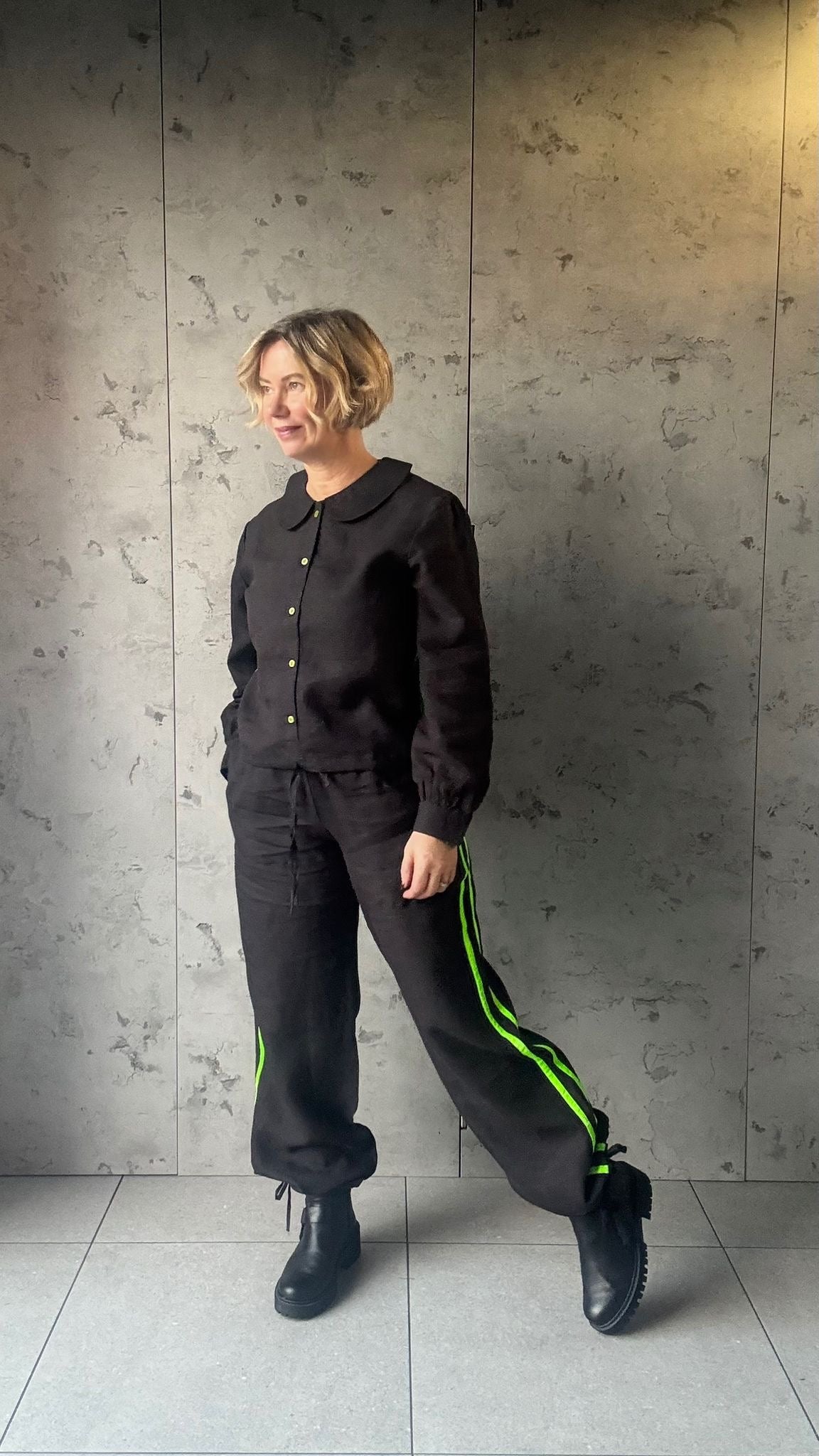 Black Disco Blouse | Organic Linen - Bombaby