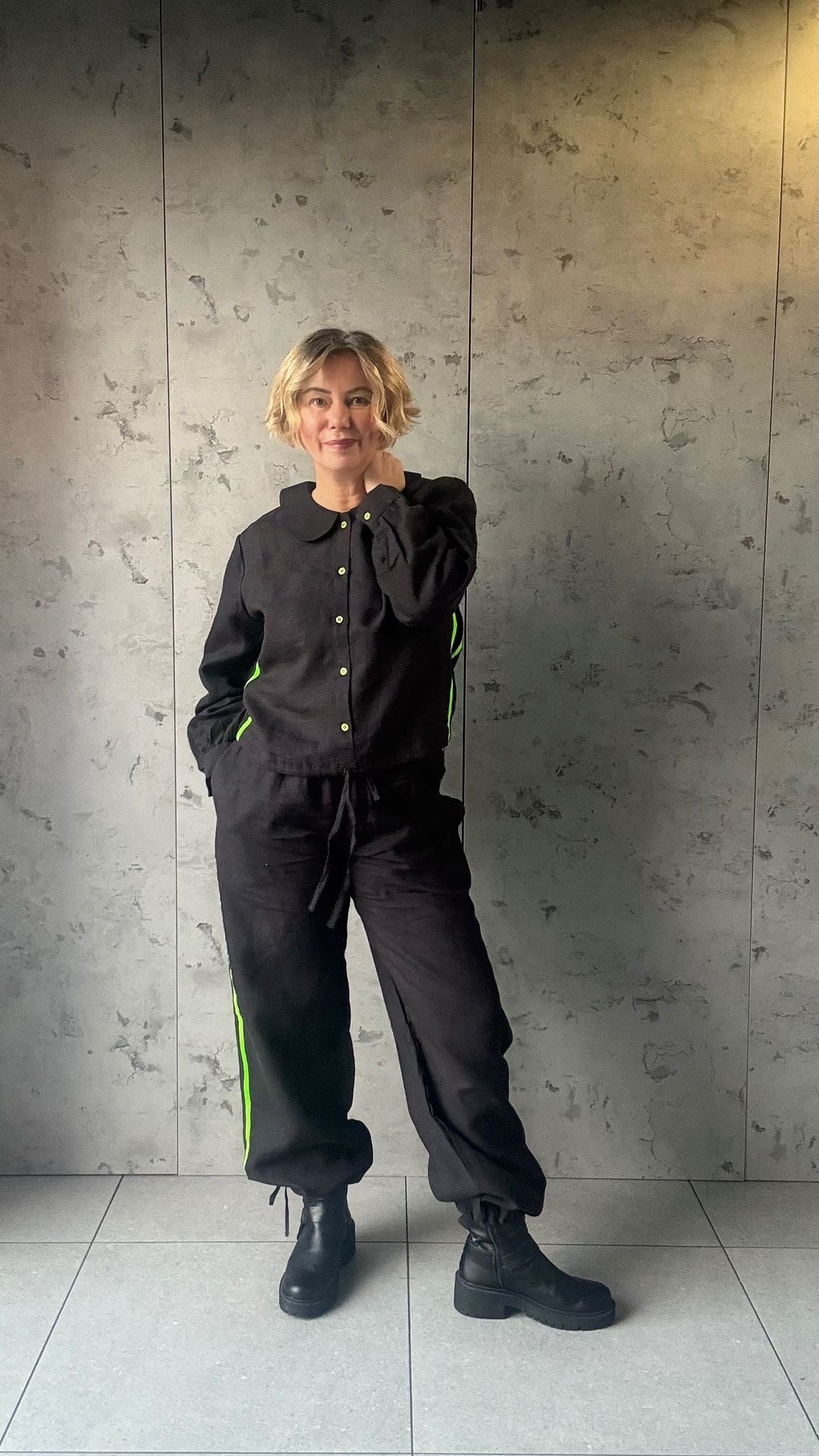 Black Disco Blouse | Organic Linen - Bombaby