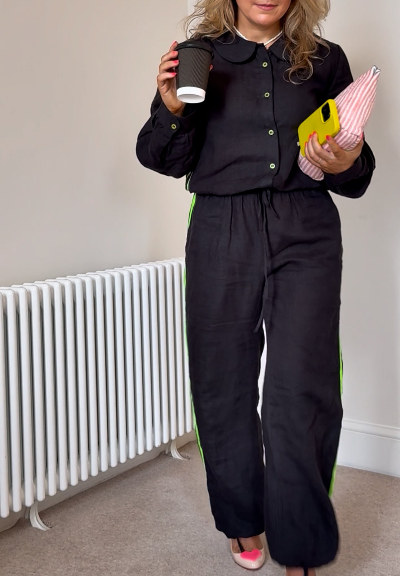 Black Disco Pants | Organic Linen Trousers - Bombaby