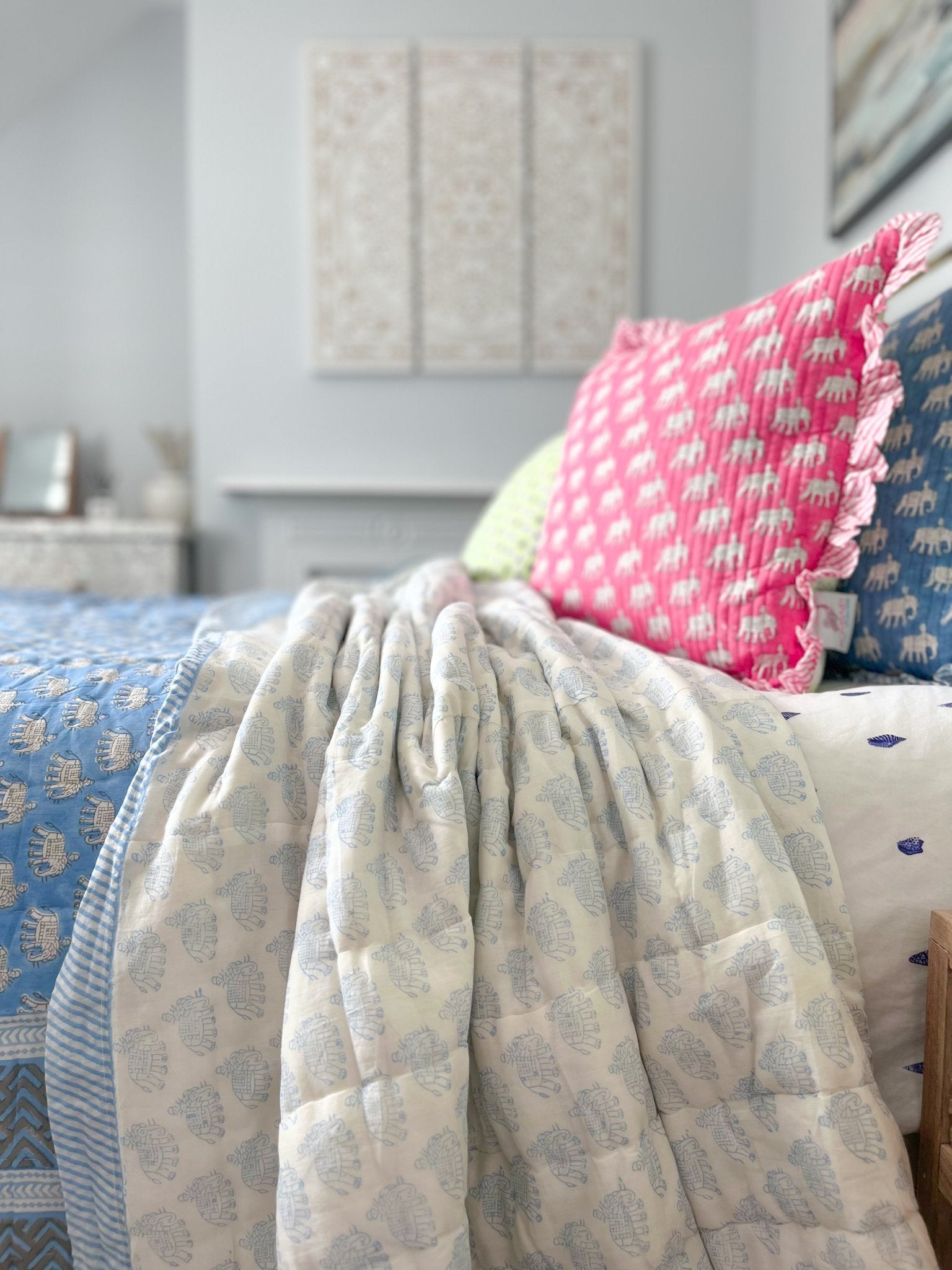 Block Print Heirloom Quilt | Estha - Bombaby