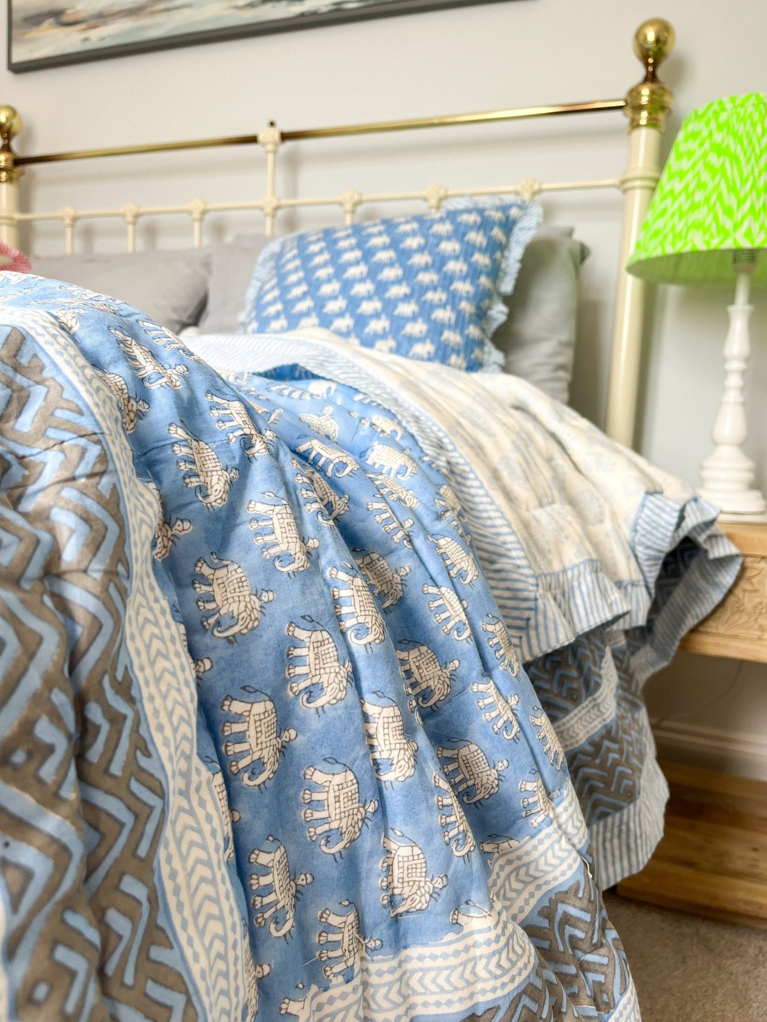 Block Print Heirloom Quilt | Estha - Bombaby