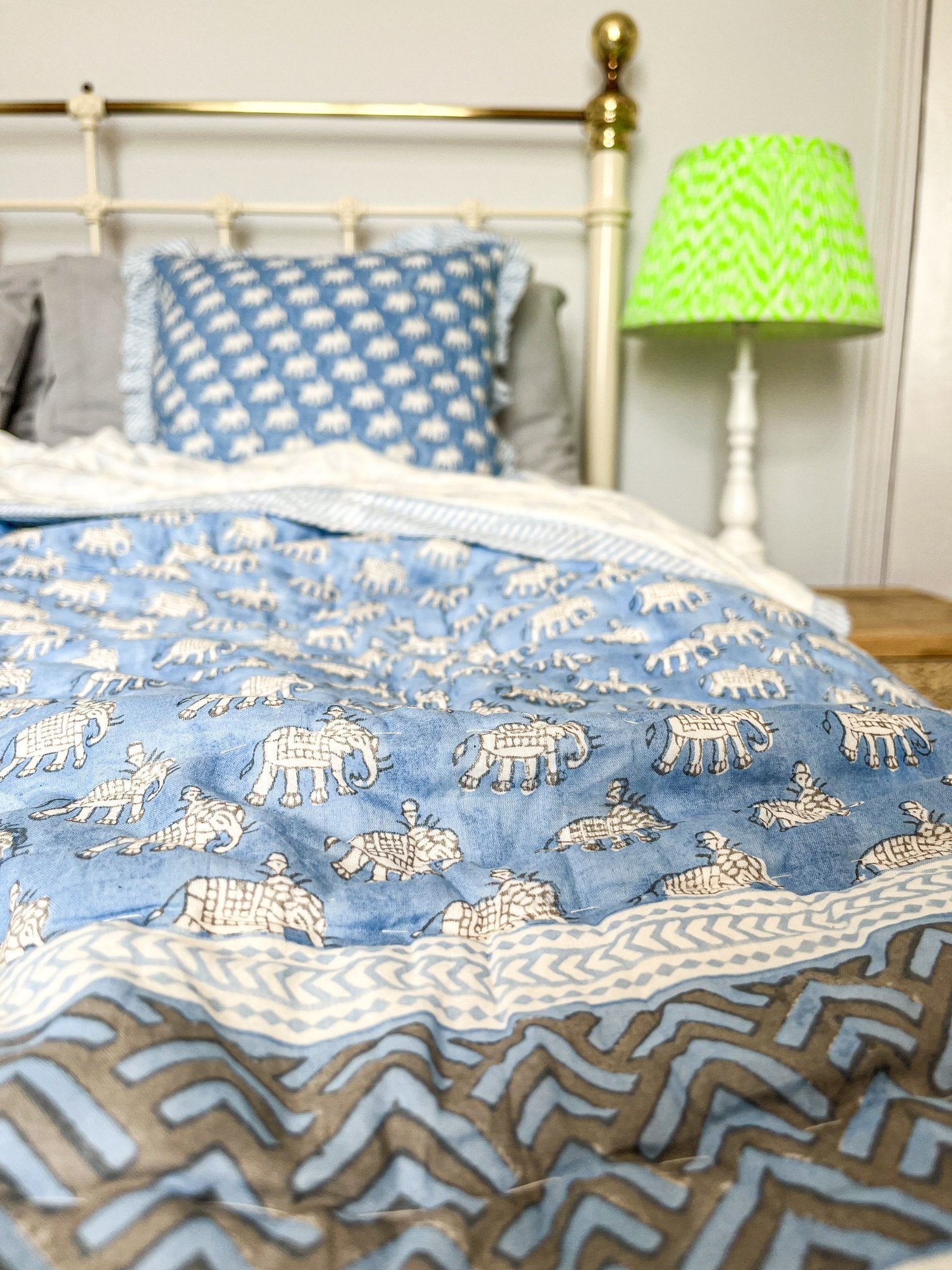 Block Print Heirloom Quilt | Estha - Bombaby