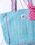 Blue Quilted Tote Bag SAMPLE - Bombaby