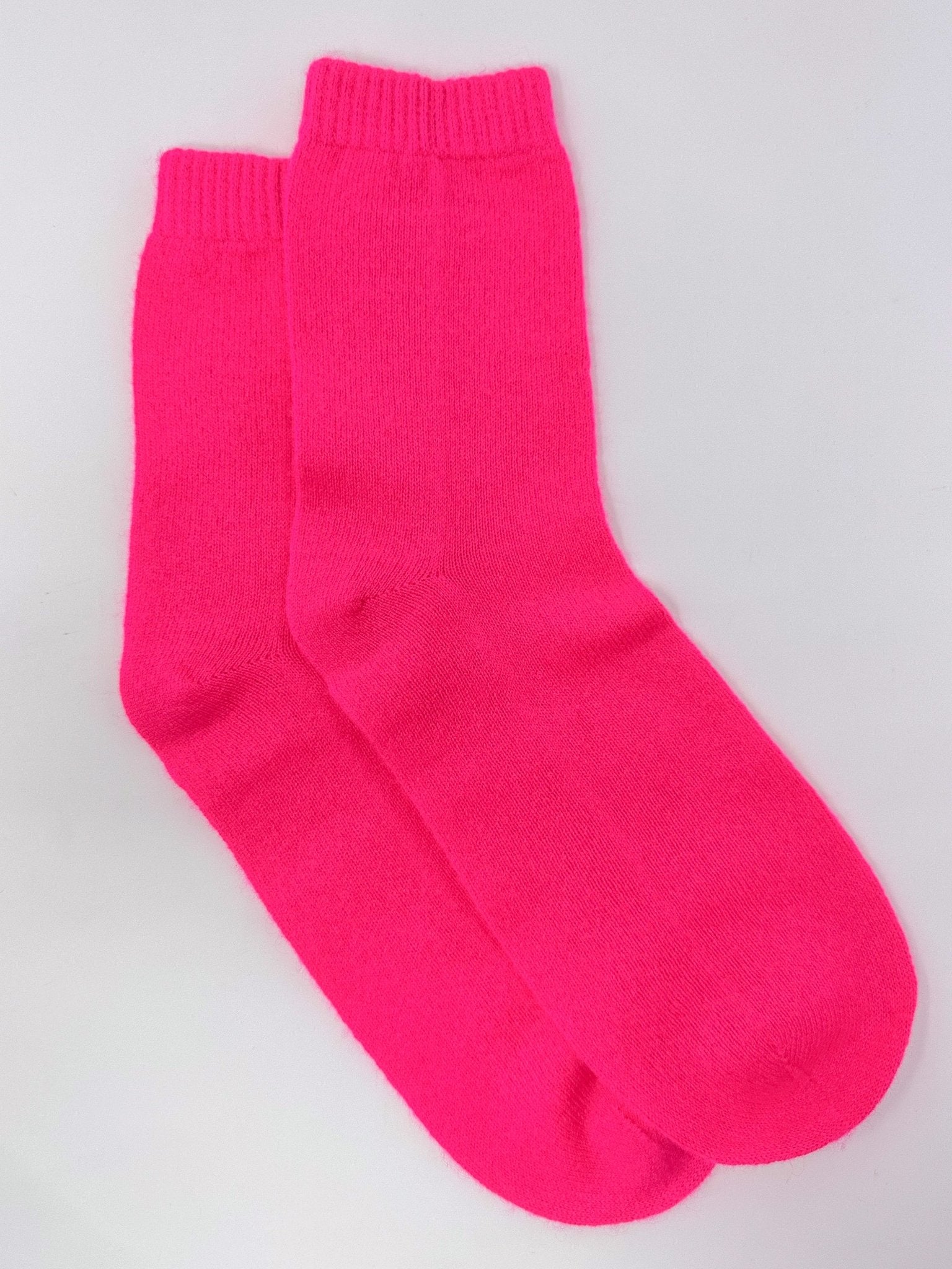 Cashmere Bed Socks | Neon Pink - Bombaby