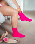 Cashmere Bed Socks | Neon Pink - Bombaby