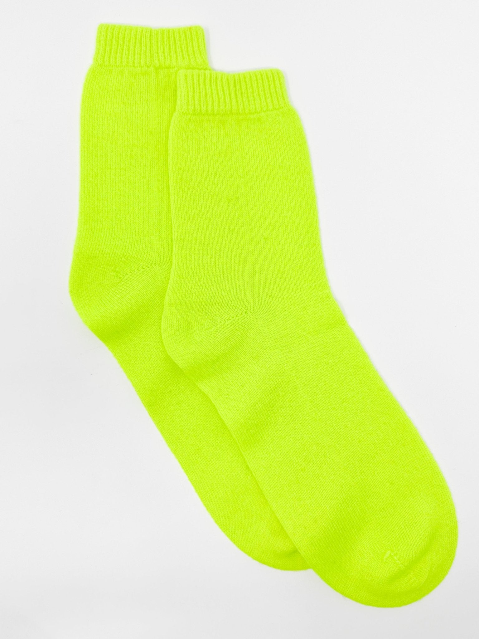 Cashmere Bed Socks | Neon Yellow - Bombaby