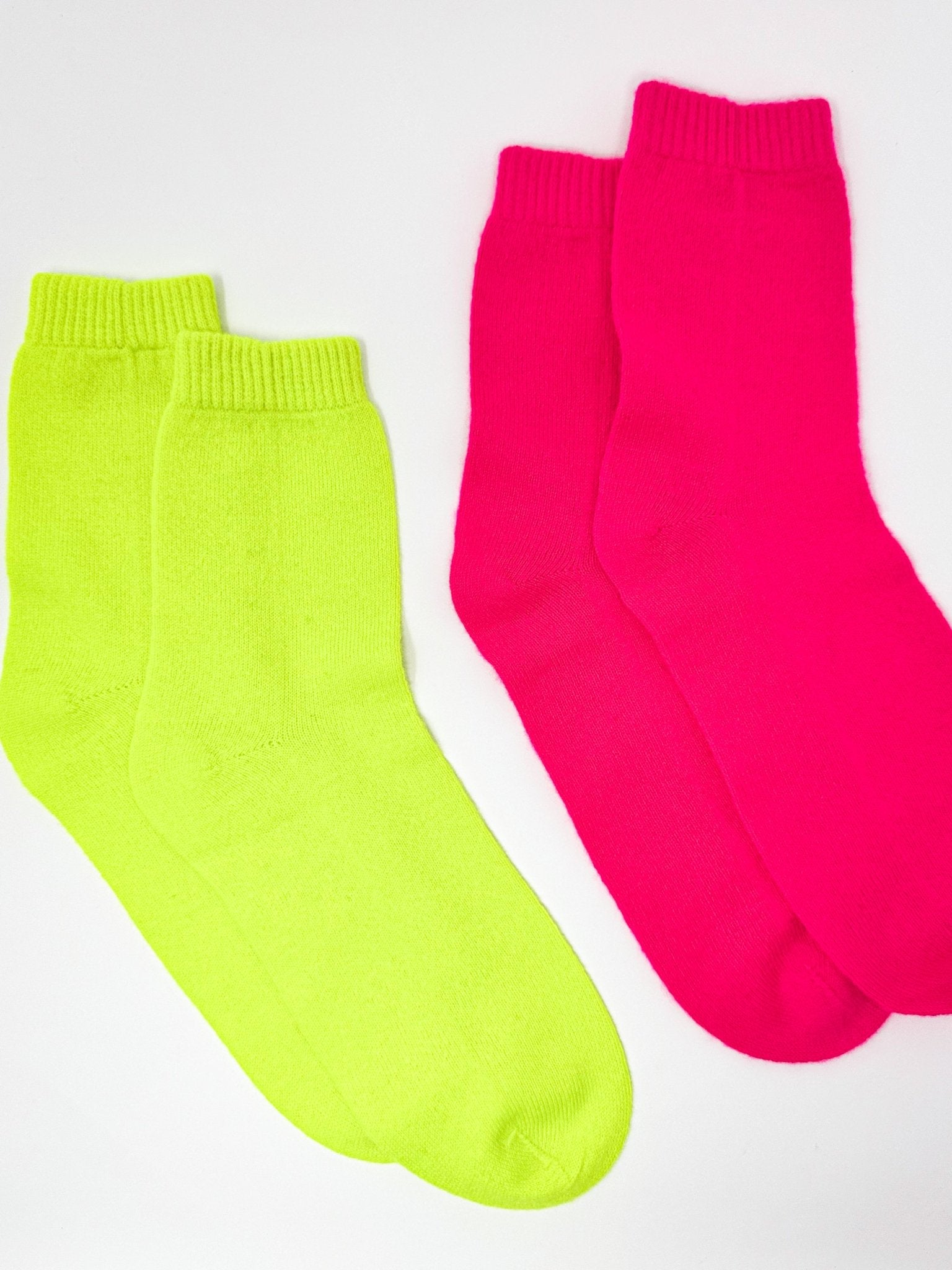 Cashmere Bed Socks | Neon Yellow - Bombaby