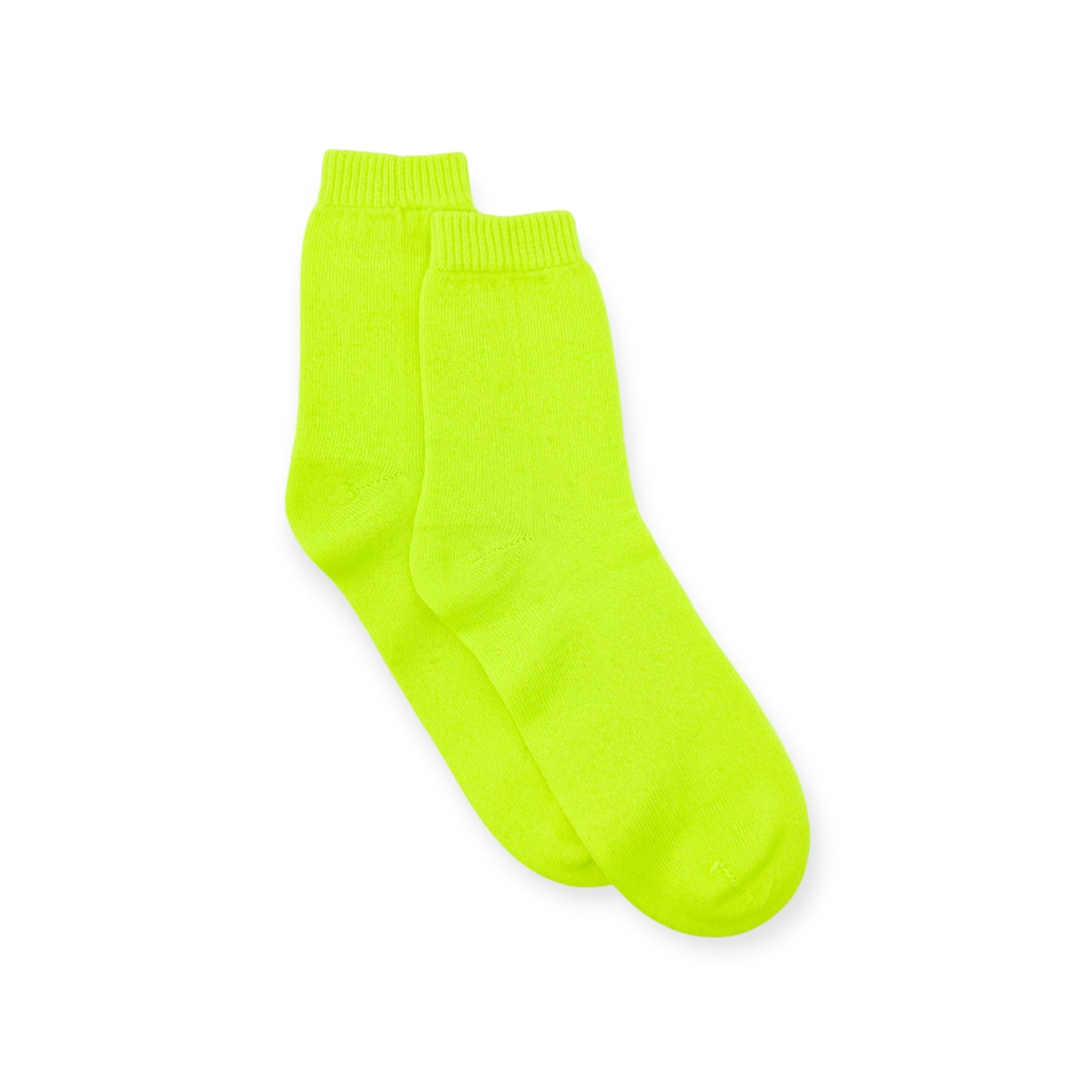 Cashmere Bed Socks | Neon Yellow - Bombaby