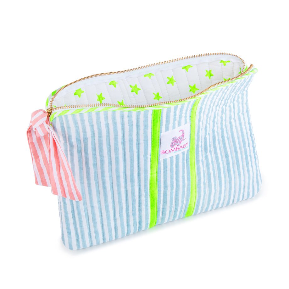 Customised Quilted Pouch | Sunwashed Blue - Bombaby