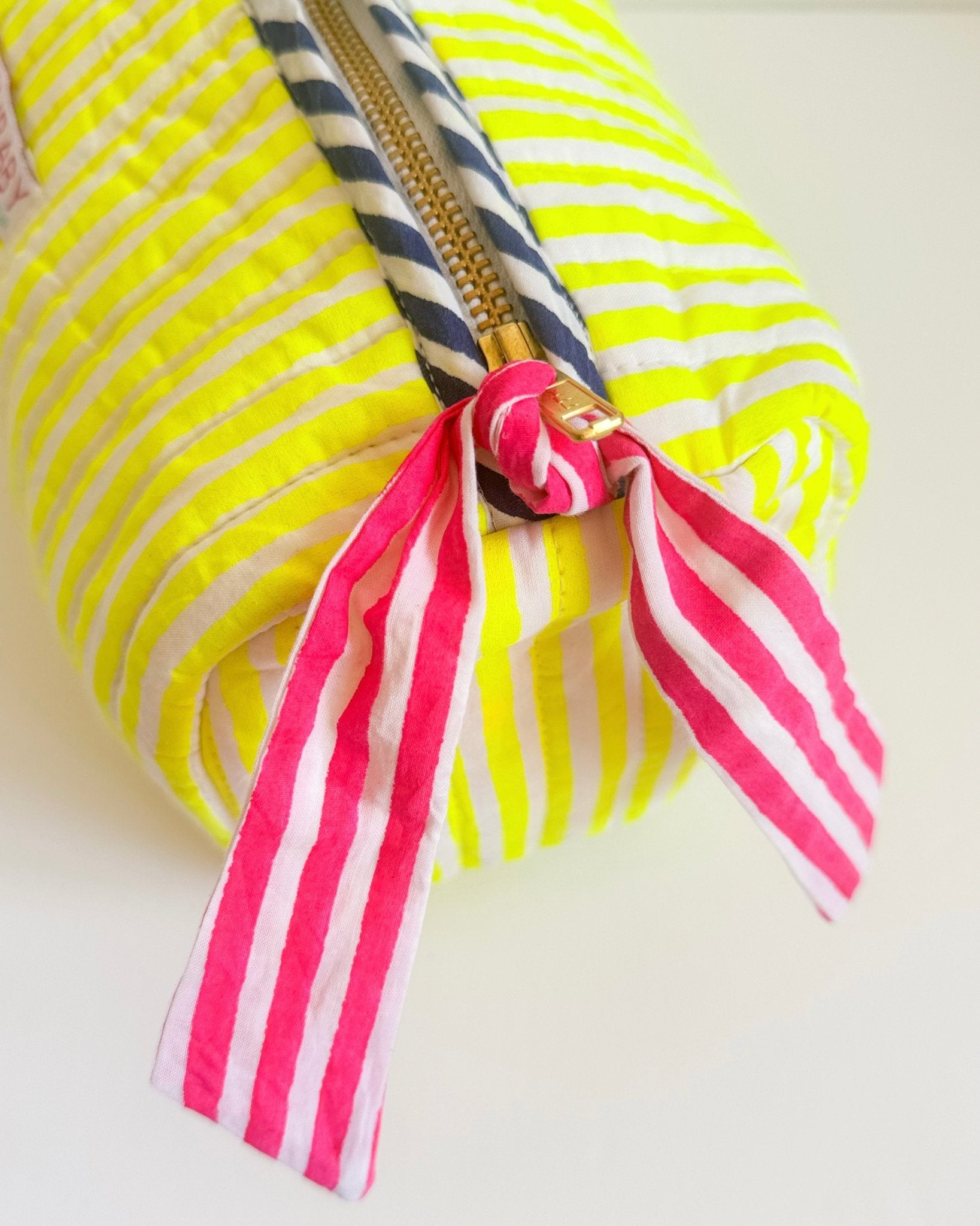 Customised Quilted Wash Bag | Limoncello - Bombaby