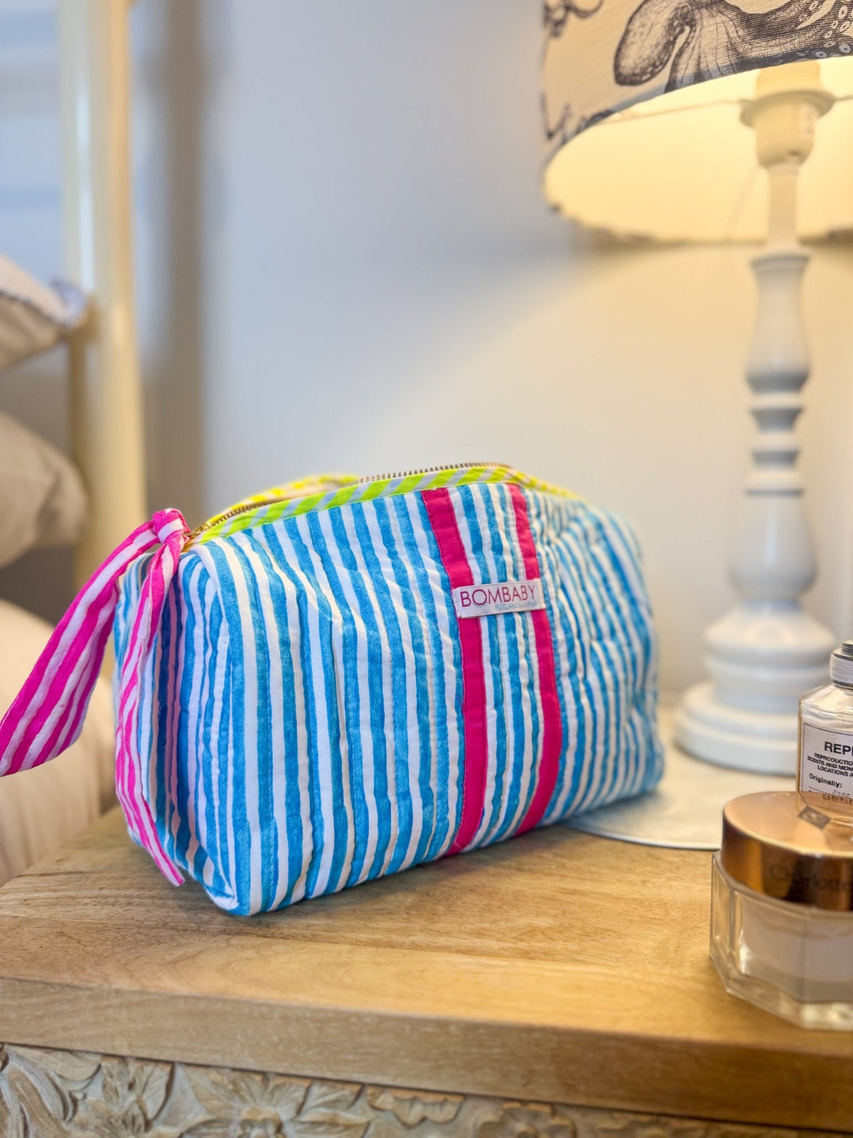 Customised Quilted Wash Bag | Malibu Pop - Bombaby