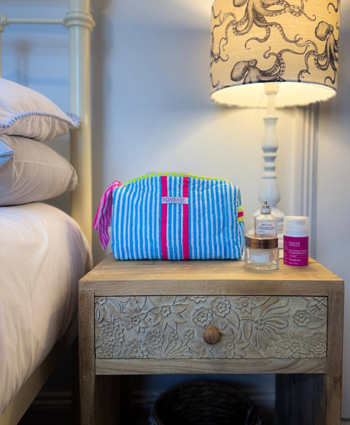 Customised Quilted Wash Bag | Malibu Pop - Bombaby