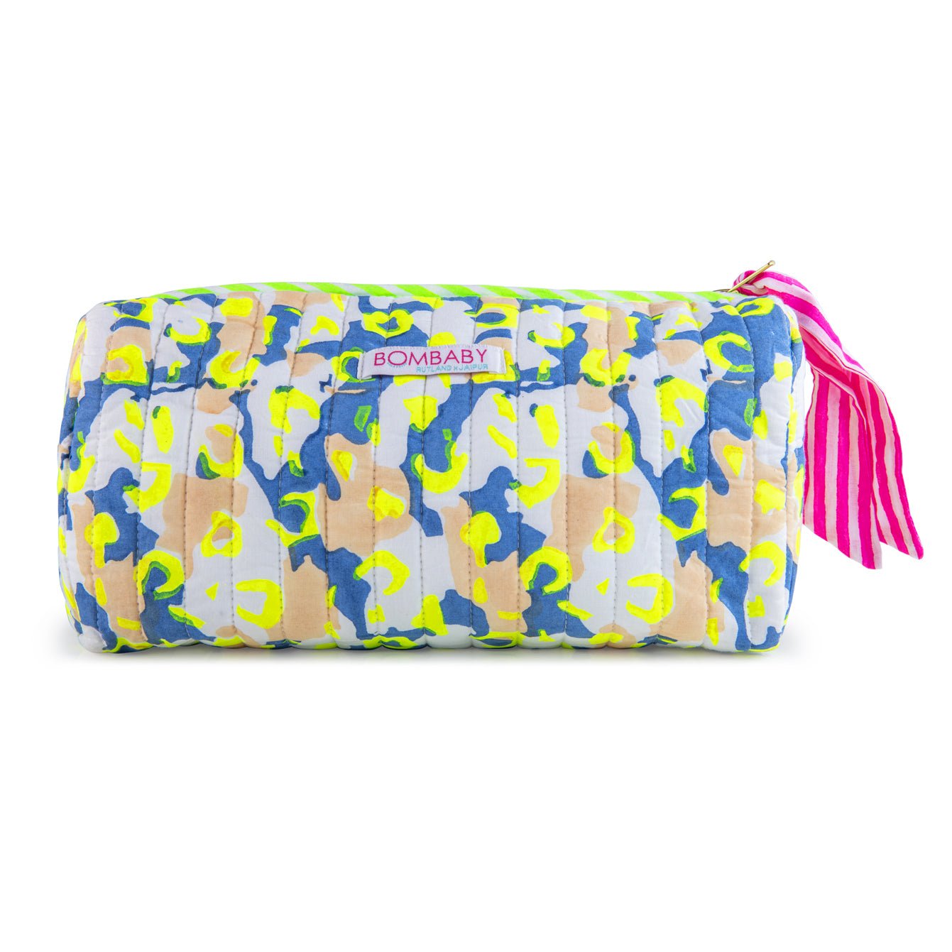 Customised Quilted Wash Bag | Neon Storm - Bombaby