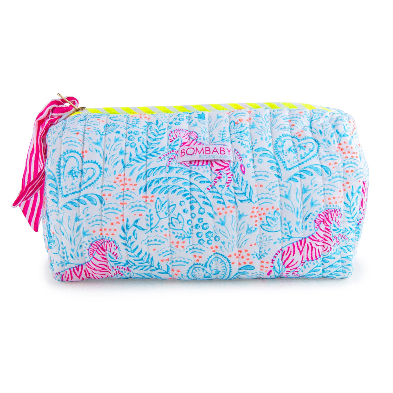 Customised Quilted Wash Bag | Zebra - Bombaby
