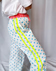 Customised Wide - Leg Pants | Malibu Blue Hearts - Bombaby