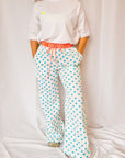 Customised Wide - Leg Pants | Malibu Blue Hearts - Bombaby