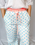 Customised Wide - Leg Pants | Malibu Blue Hearts - Bombaby