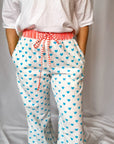 Customised Wide - Leg Pants | Malibu Blue Hearts - Bombaby