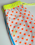 Customised Wide - Leg Pants | Neon Orange Hearts - Bombaby