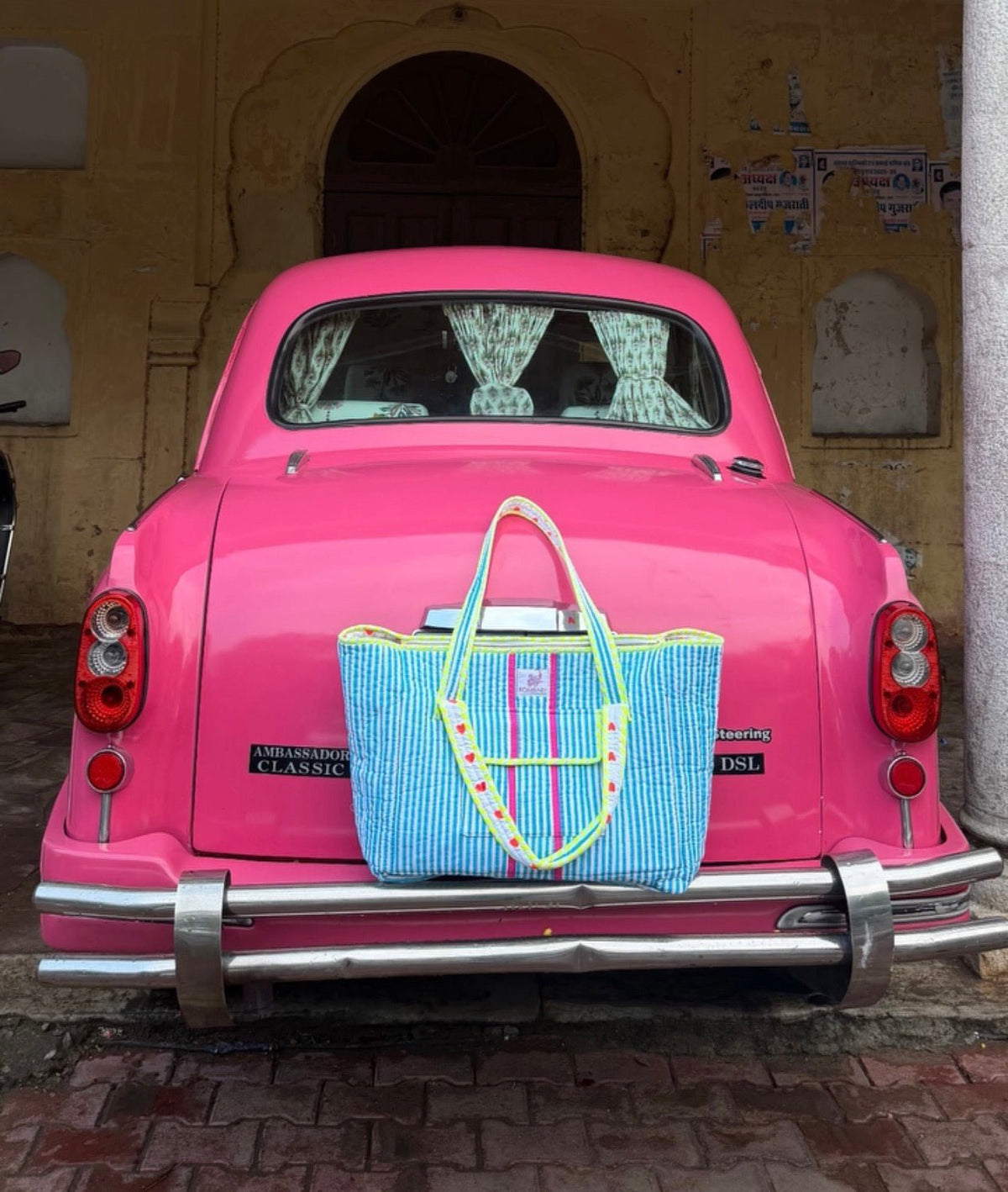 Customised Zipped Travel Tote | Malibu Blue - Bombaby
