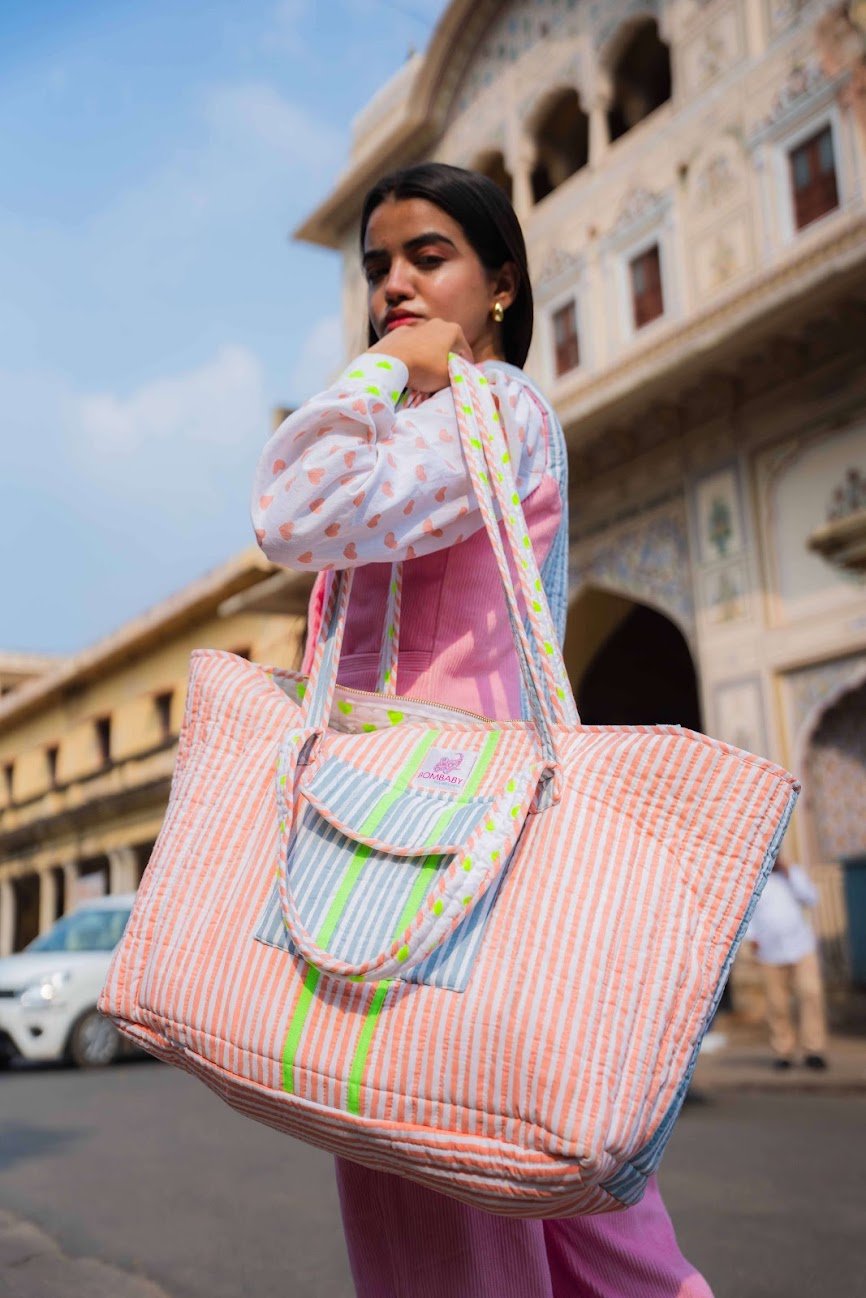 Customised Zipped Travel Tote | Sunwashed - Bombaby