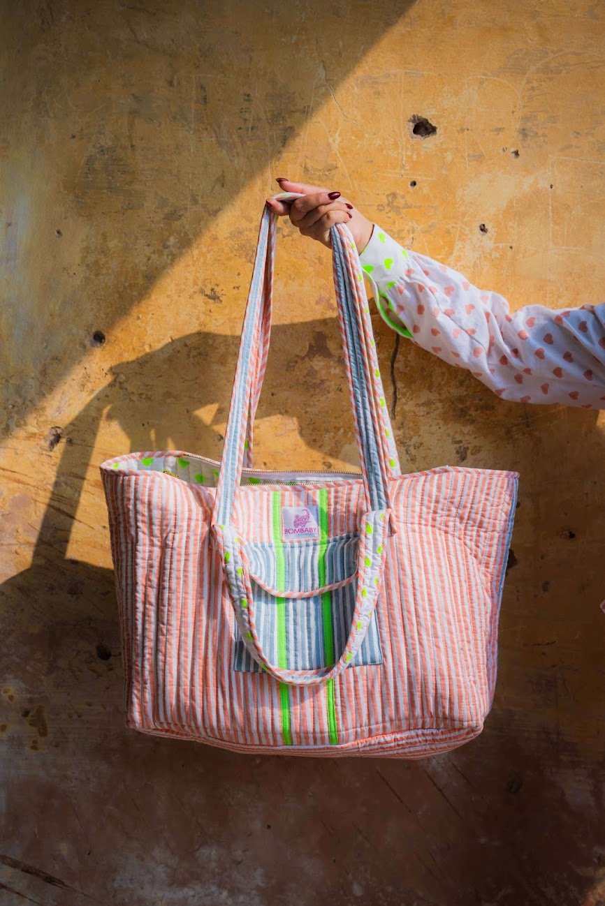 Customised Zipped Travel Tote | Sunwashed - Bombaby