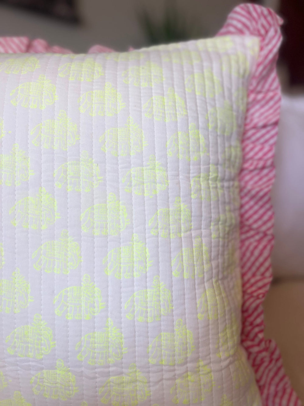 Estha in Neon | Quilted Cushion - Bombaby