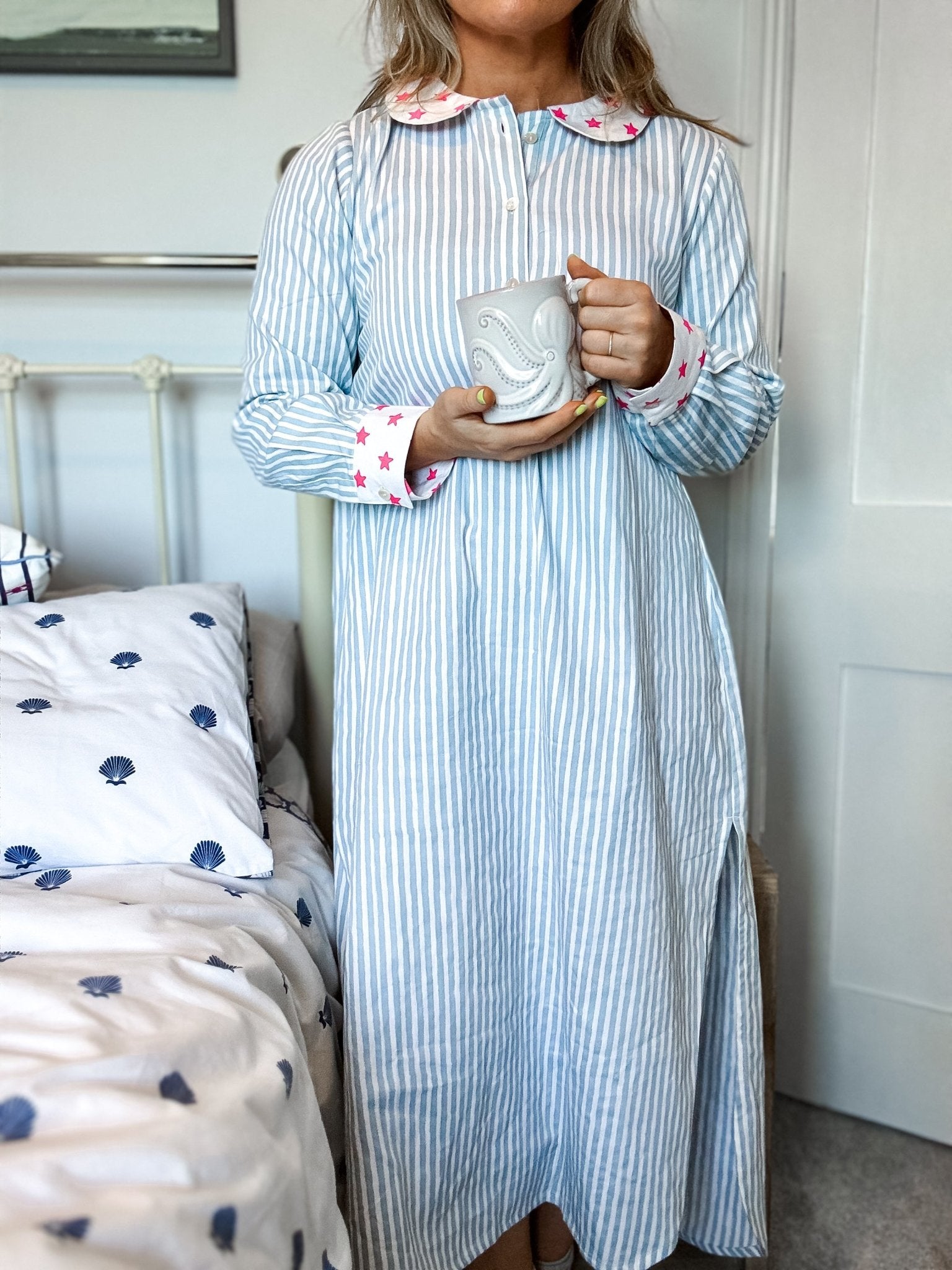 GOTS Organic Cotton Twill Nightdress | Starboard - Bombaby