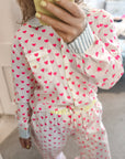 GOTS Organic Twill Pyjamas | Pink Hearts - Bombaby
