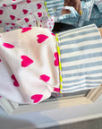 GOTS Organic Twill Pyjamas | Pink Hearts - Bombaby