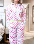 GOTS Organic Twill Pyjamas | Pink Hearts - Bombaby