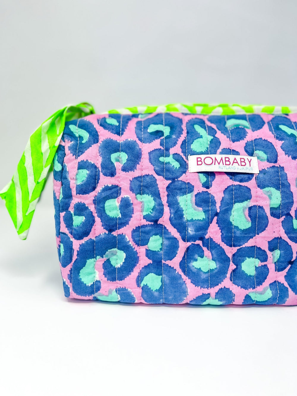 Handmade Block Print Quilted Wash Bag | Glamazon - Bombaby